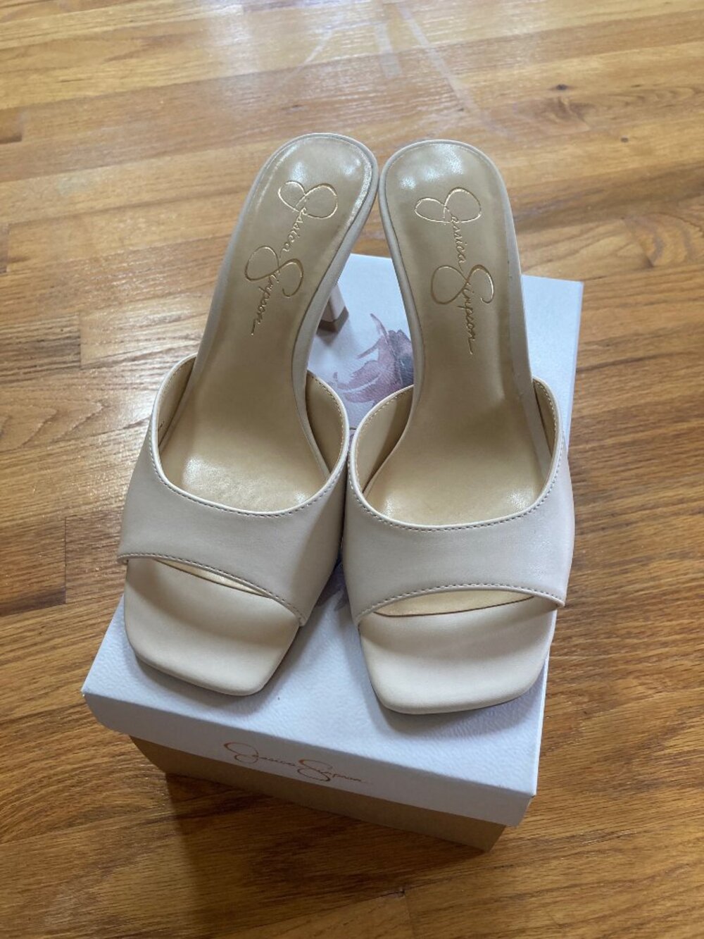 Jessica Simpson Peep Toe Slide Heels - Picture 2 of 15